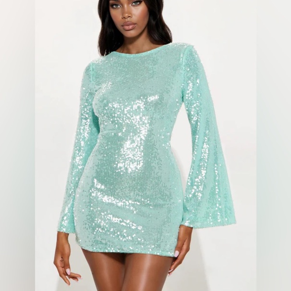 Mint Green Sequin Dress